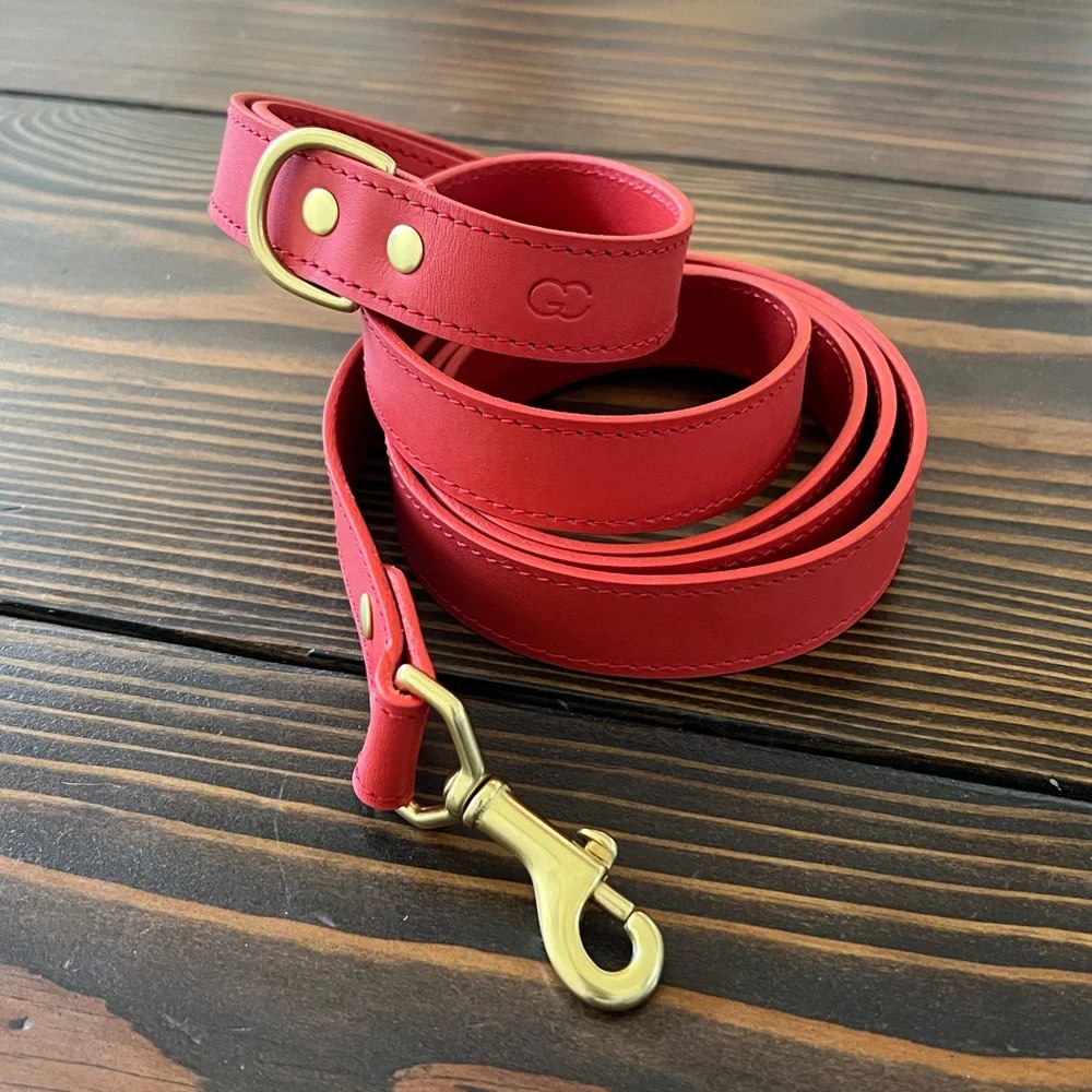 Genuine Canine leather dog leash 6ft